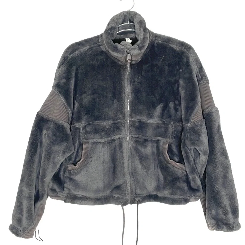 FP MOVEMENT SEEING STARS OVERSIZE FLEECE COZY GRAY SHORT JACKET SZ XS-S - Picture 4 of 12